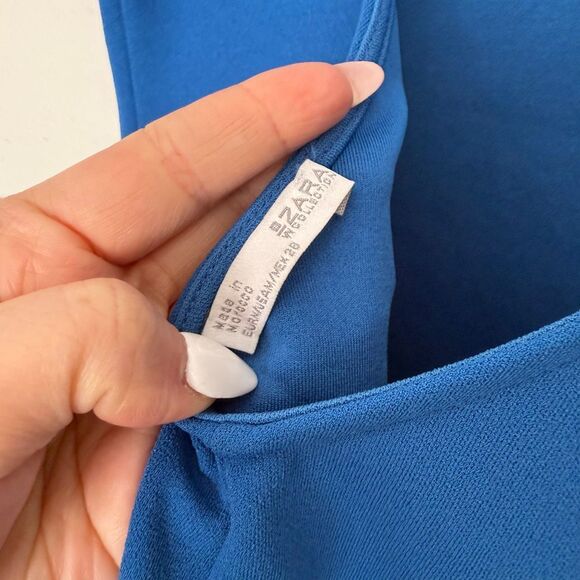 Zara Women’s Medium Blue Ruffle Mini Dress - Picture 3 of 5